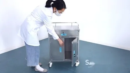 Skh018 Chariot d'anesthésie léger à deux couches en acier inoxydable avec tiroir